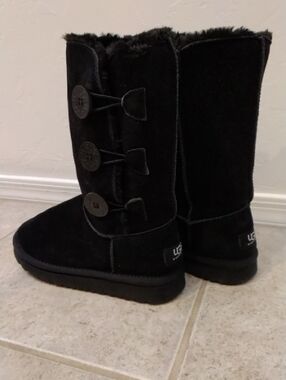 UGG Black Classic Tall Button Suede Boots